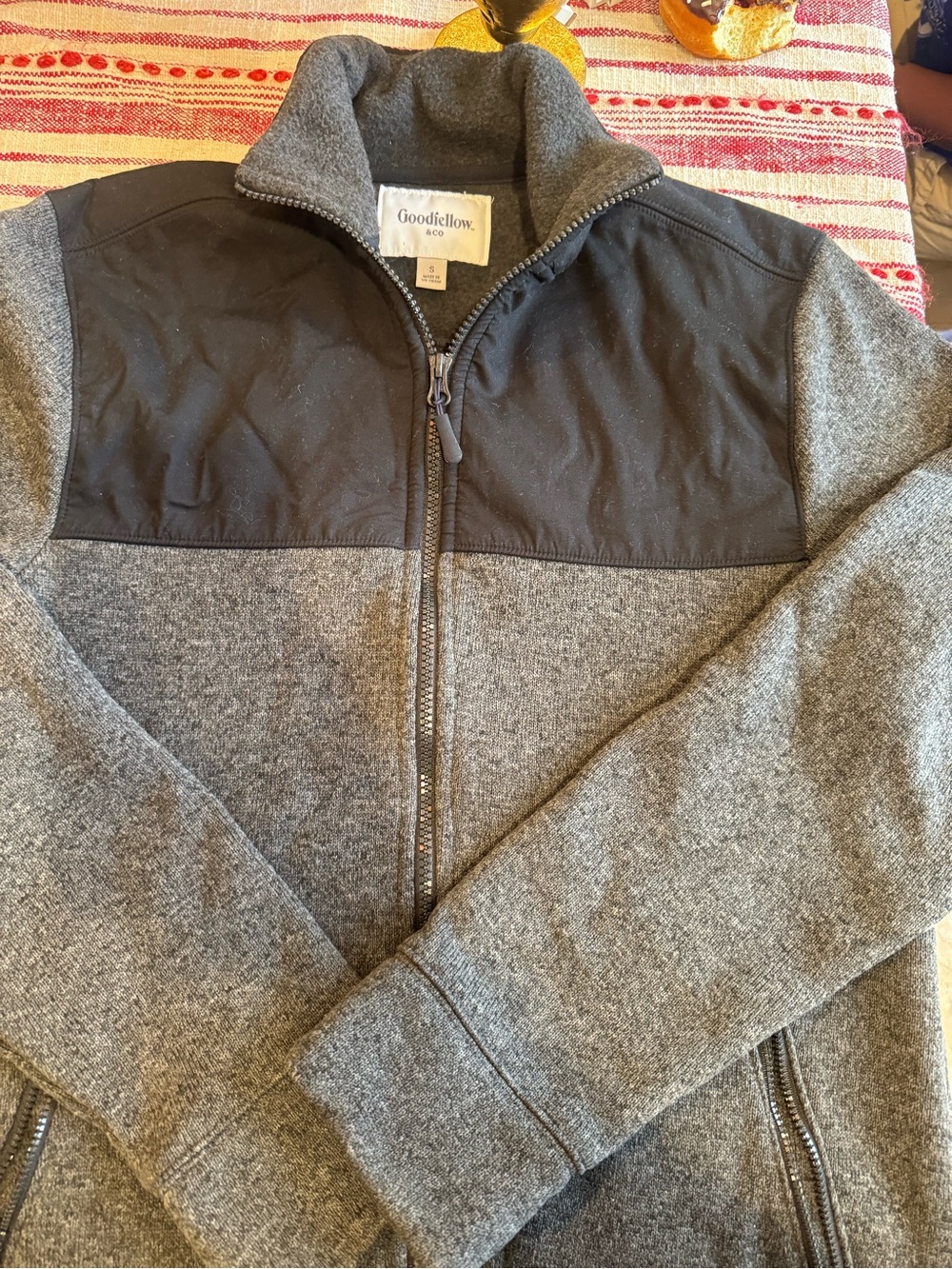 Goodfellow & Co Gray Knit Jacket with Black Yoke